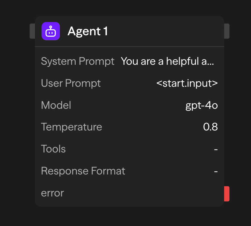 Configuration du bloc Agent
