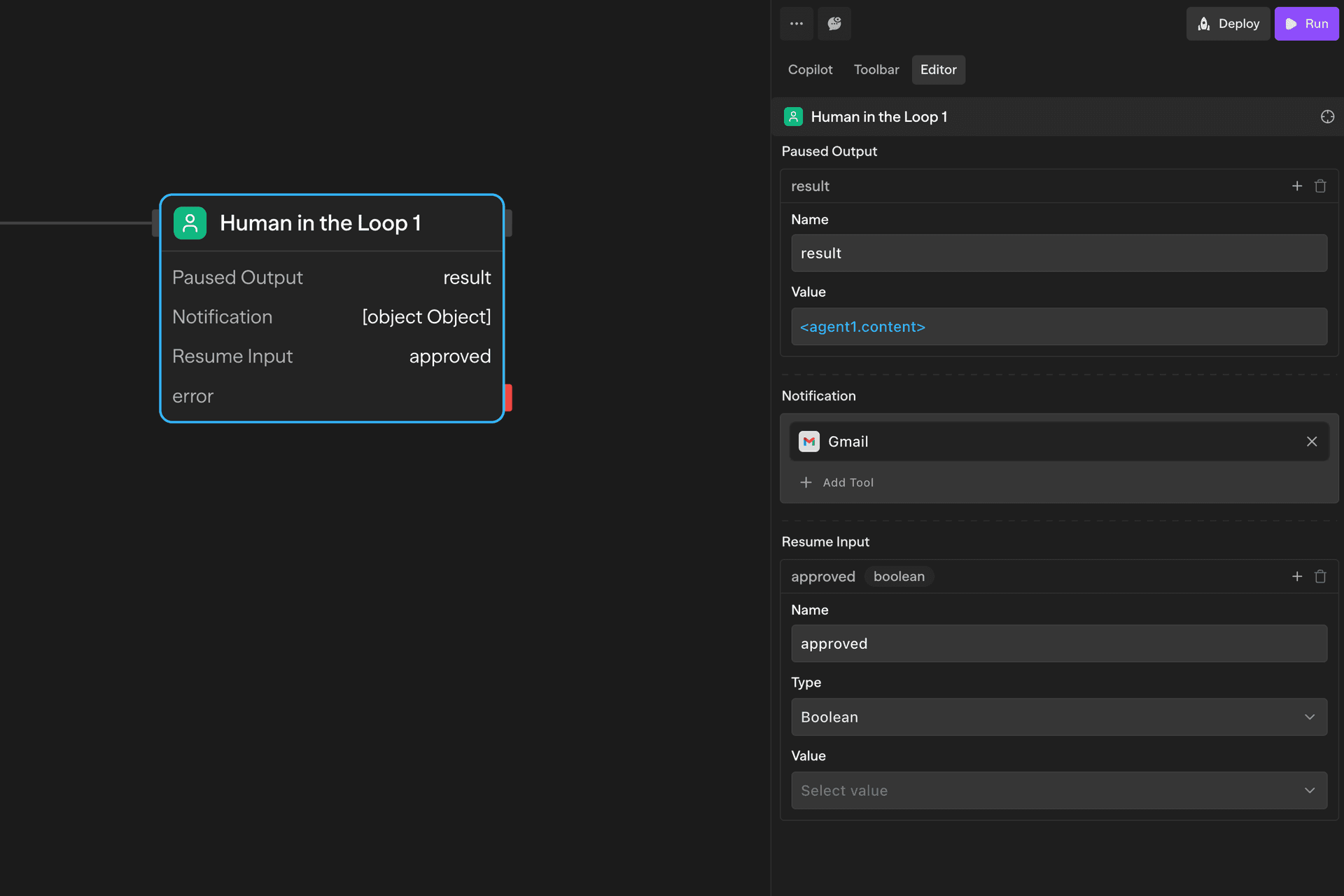 Portail d'approbation de l'intervention humaine