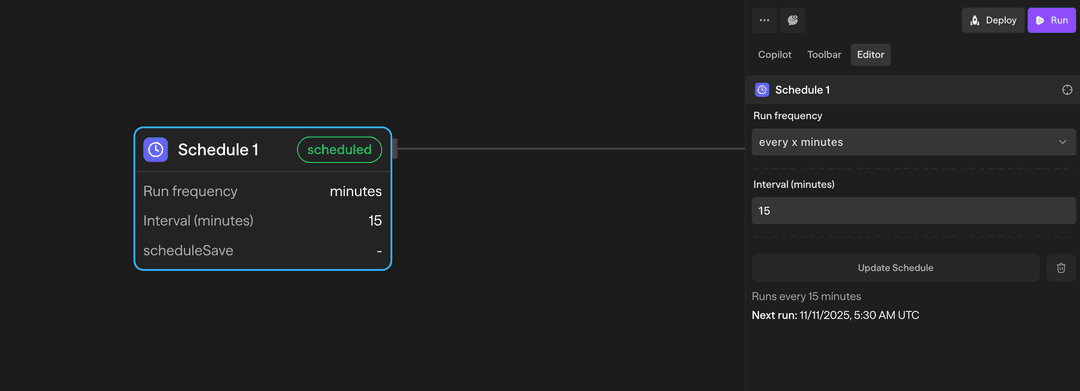 Bloque de programación activo
