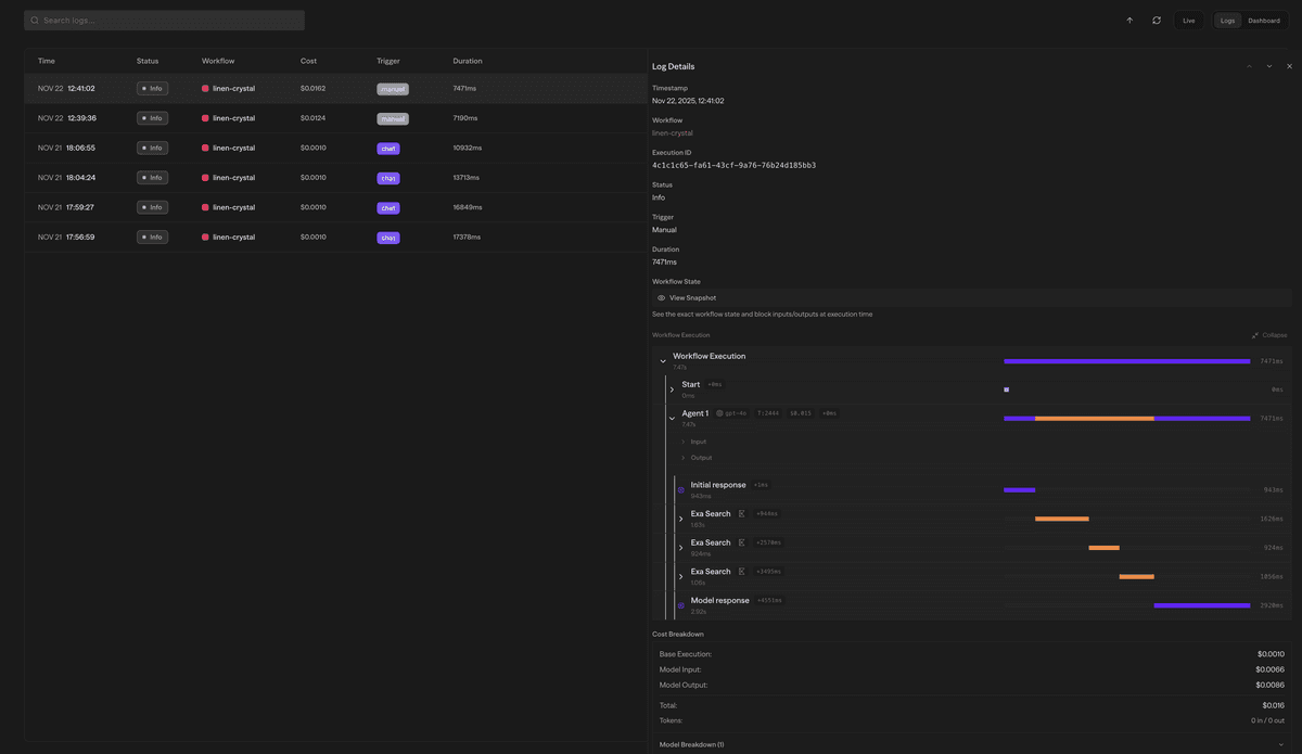 ログサイドバーの詳細