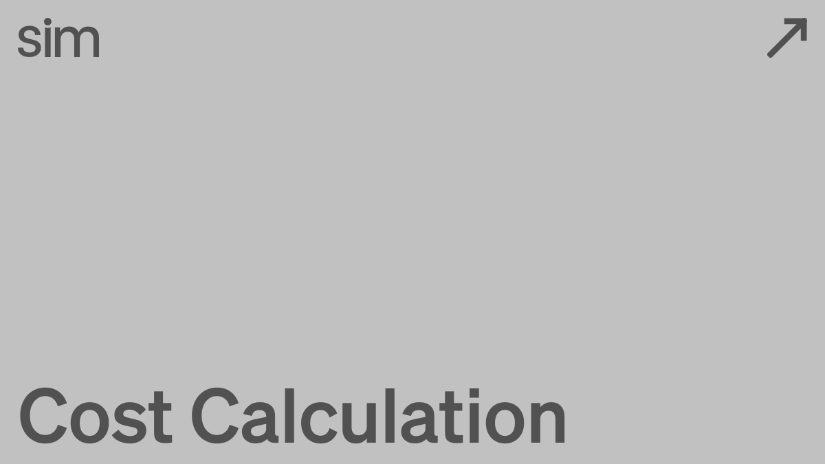 Cost calculation | Sim Docs