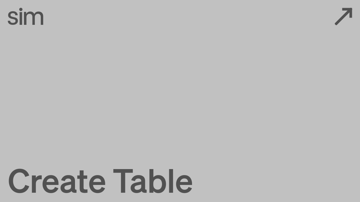 Create Table | Sim Docs