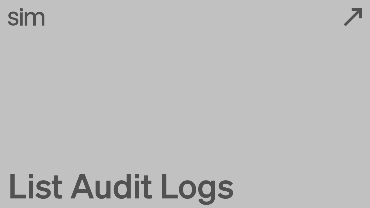 List Audit Logs | Sim Docs
