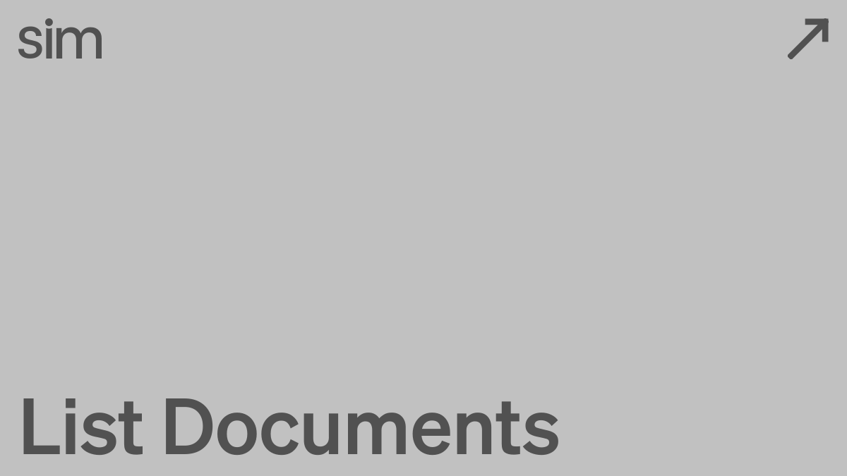 List Documents | Sim Docs