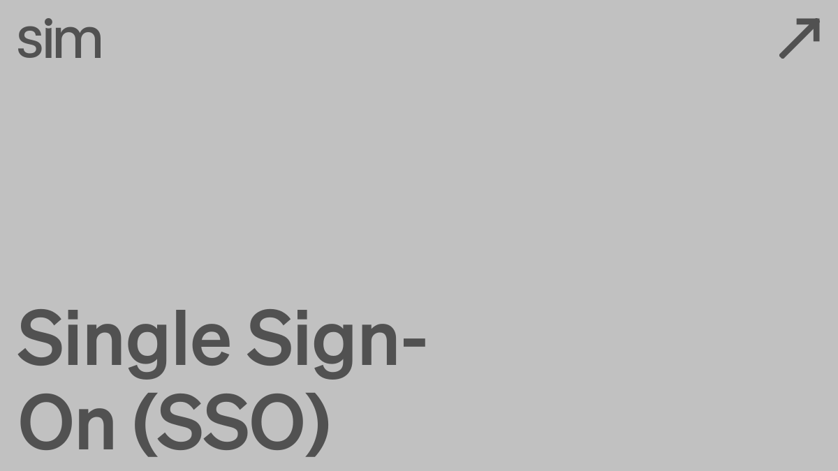 Single Sign-On (SSO) | Sim Docs