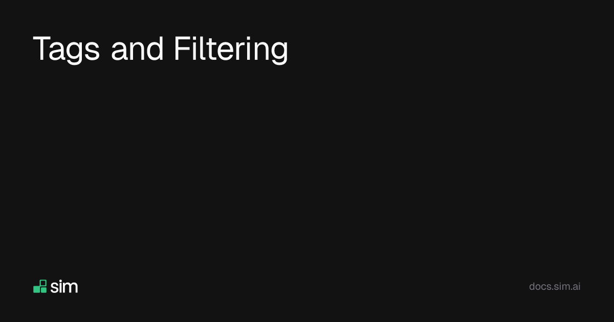Tags and Filtering