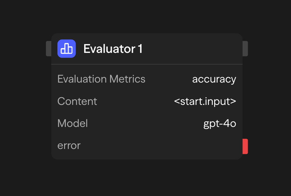 Configuración del bloque Evaluador