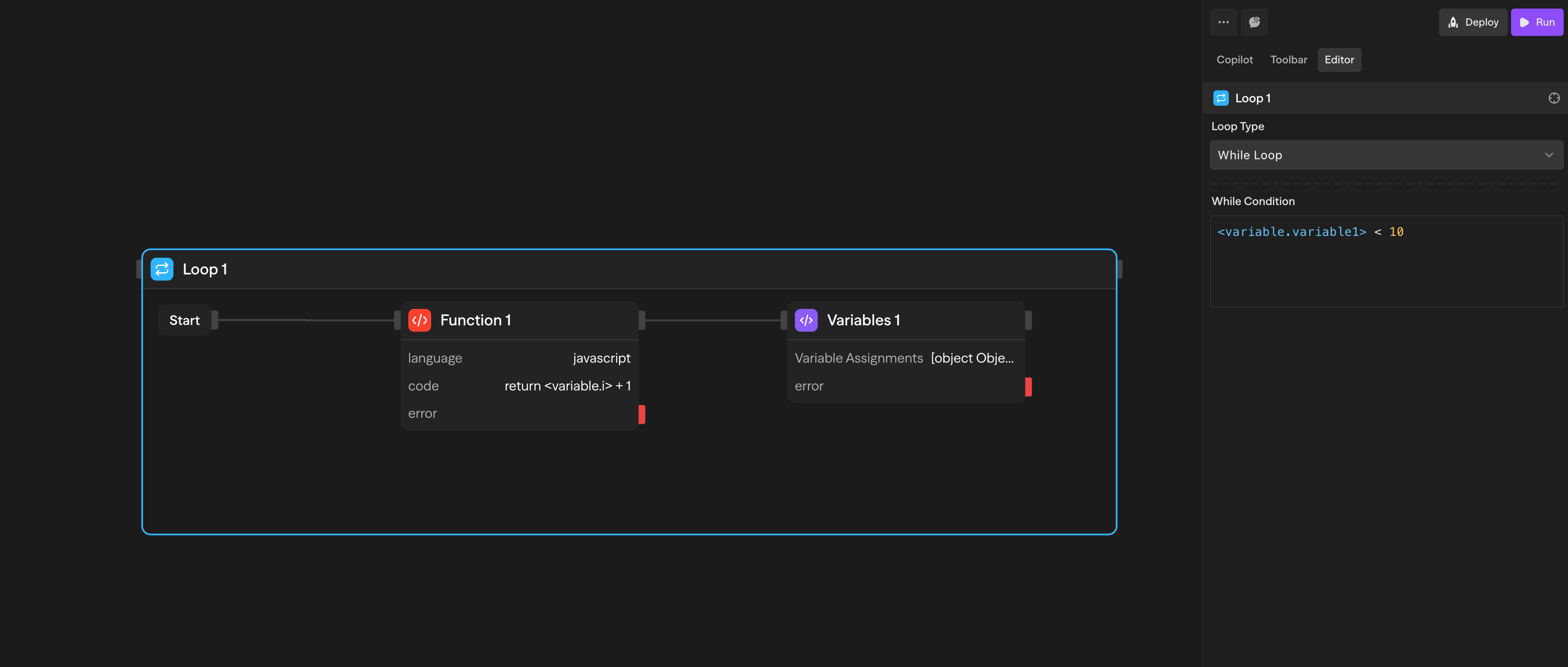 While loop with a condition