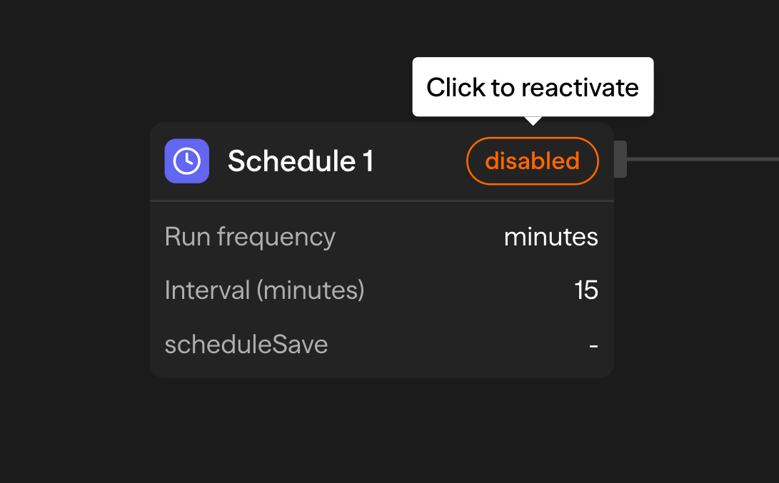 Programación desactivada
