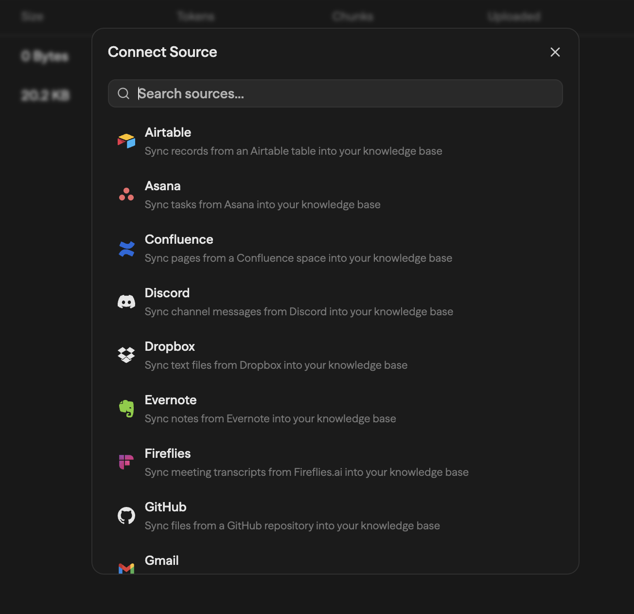 Edit Google Docs modal showing the Documents tab with Active (37) and Excluded (0) filter buttons and a 'No excluded documents' message